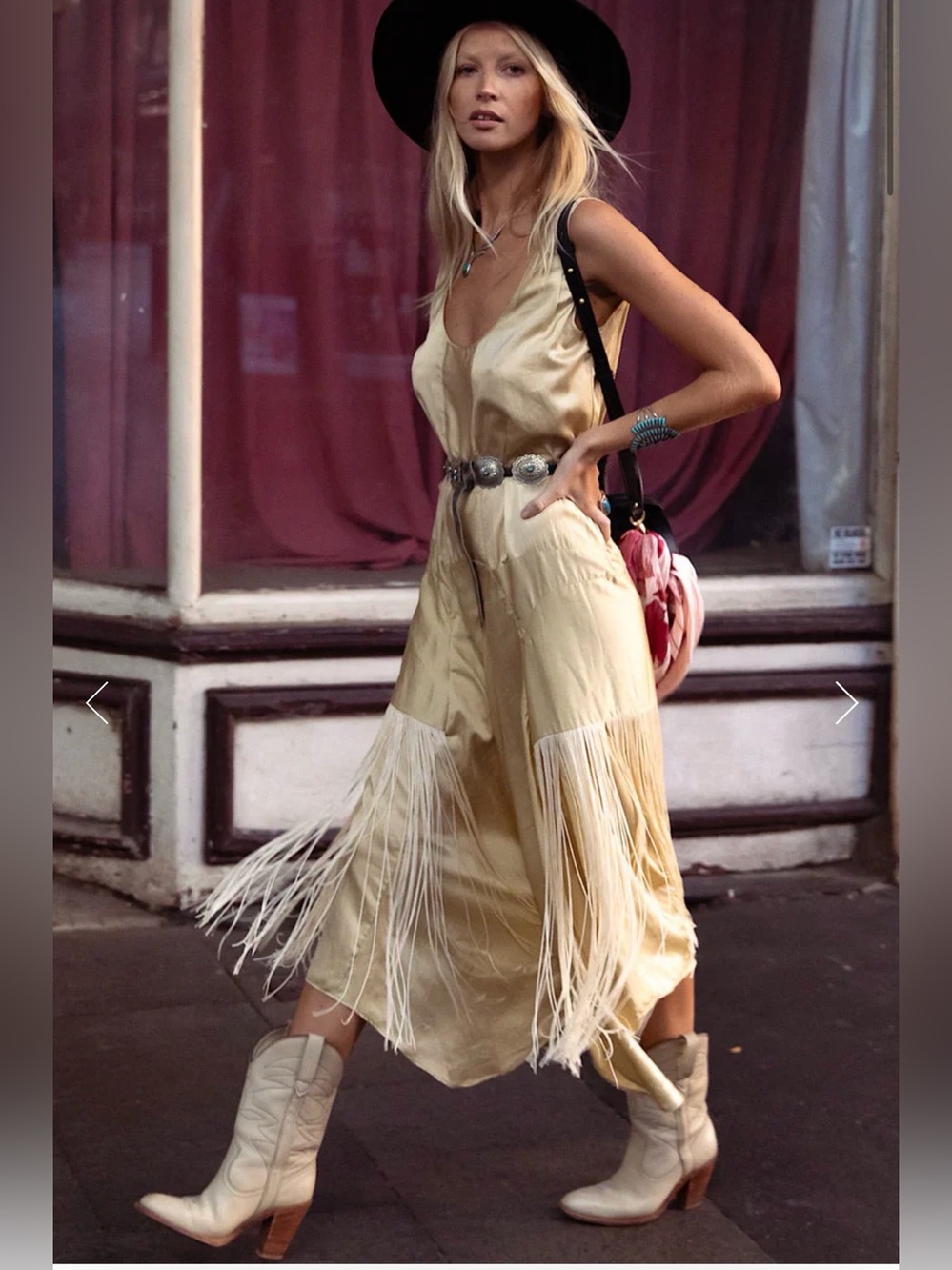 Chasing Unicorns Another Star Silk Fringe Dress NWT XS Dark Sapphire - Picture 3 of 7